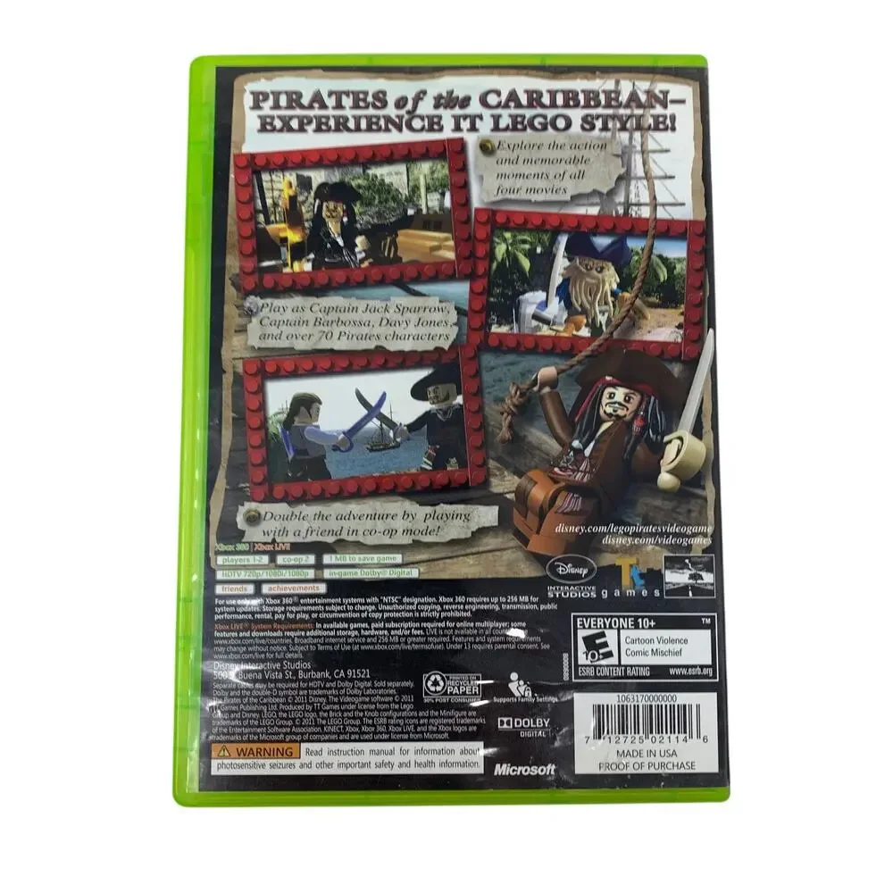 LEGO Pirates of the Caribbean Xbox 360 Complete Tested Video Game